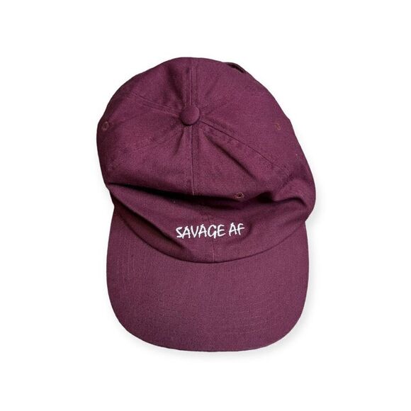 PAG Women's Burgundy "SAVAGE AF" Strapback Hat - Picture 1 of 5